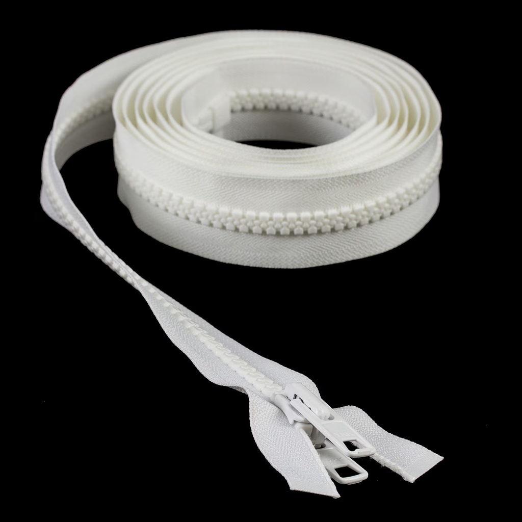 [296089] YKK® VISLON® #10 Blanco Separable Autobloqueante Lengüeta Doble Metal de 2.54 mts de largo