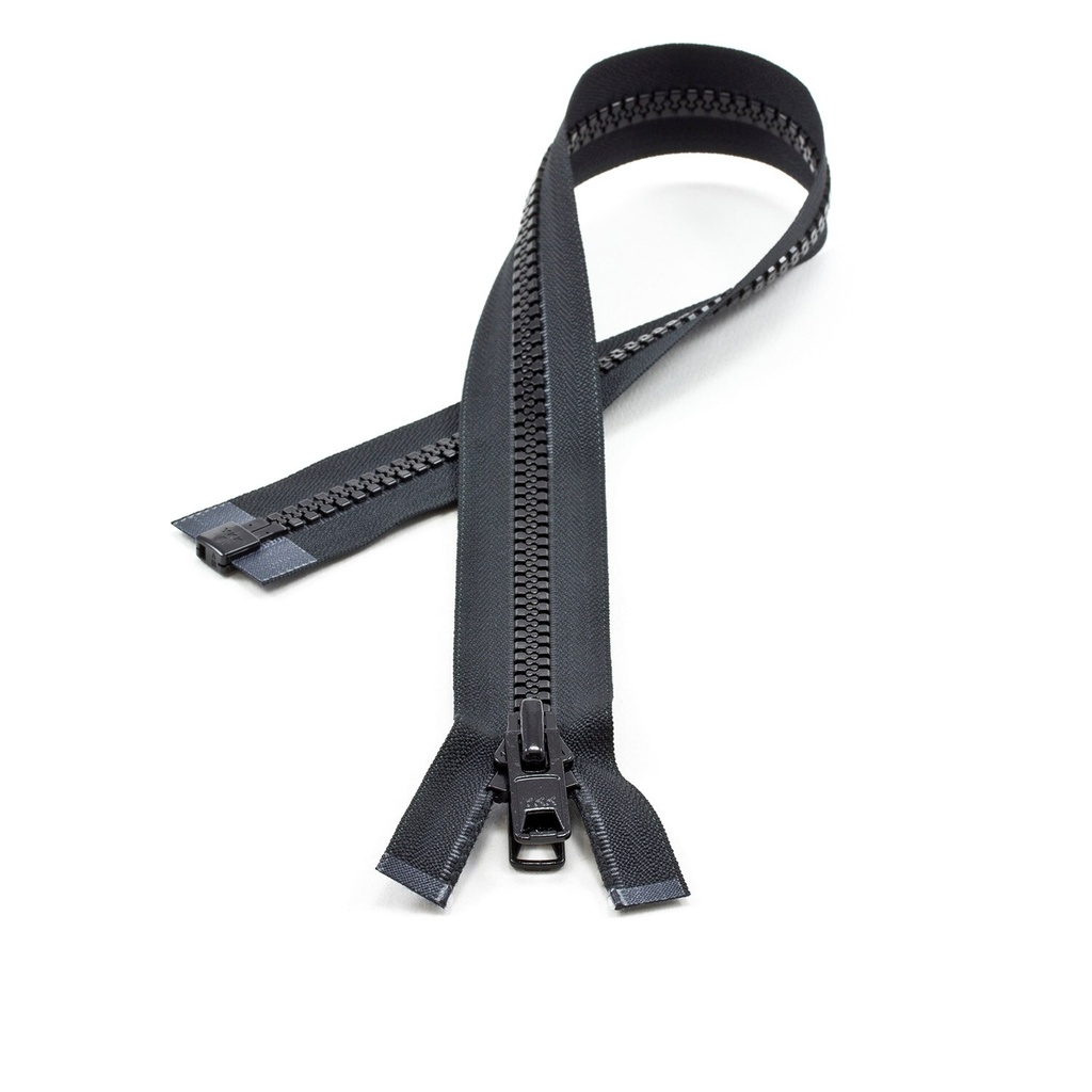[296122] YKK®VISLON® #10 Negro Separable Autobloqueante Lengüeta Doble Metal de 0.60 mts de largo