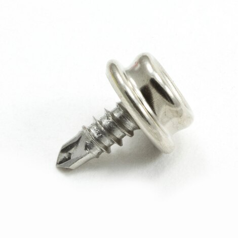 [230768] DOT® Durable™ Screw Stud 7/16" Nickel-Plated Brass Stud / Stainless-Steel Teks® Screw 93-X8-103025-1A (100 pack)